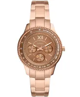 Fossil Women's Sport Multifunction Rose Gold Tone Stainless Steel Bracelet Watch 37mm