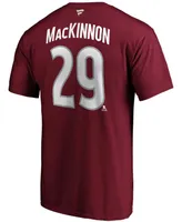 Fanatics Men's Nathan MacKinnon Burgundy Colorado Avalanche Team Authentic Stack Name and Number T-Shirt