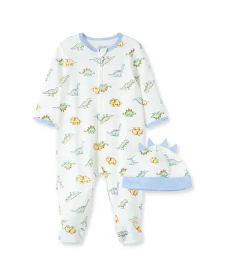 Baby Boys Dinomite Footed Coverall and Cap Set, 2 Piece
