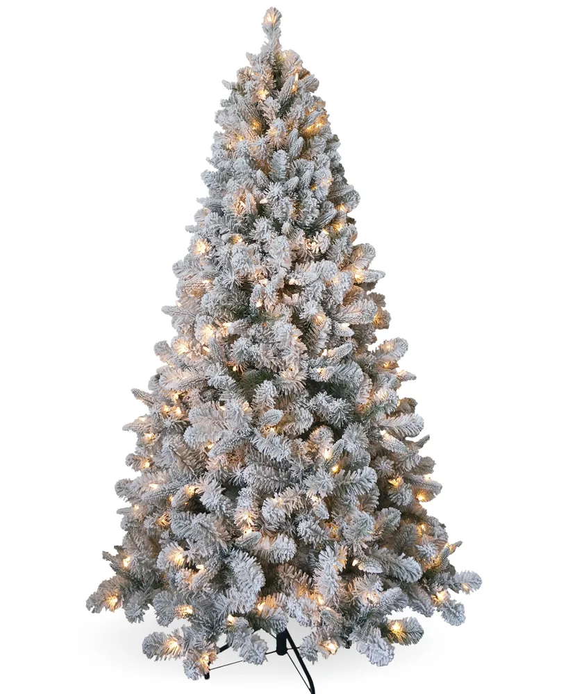 National Tree Company 6.5' Feel Real Snowy Mixed Pine Tree with Clear Lights