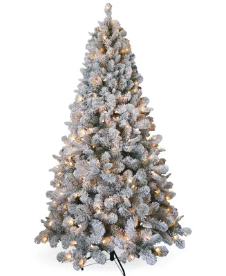 National Tree Company 6.5' Feel Real Snowy Mixed Pine Tree with Clear Lights