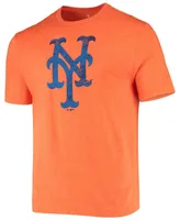 Men's Heathered Orange New York Mets Weathered Official Logo Tri-Blend T-shirt