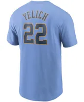 Men's Christian Yelich Light Blue Milwaukee Brewers Name Number T-shirt