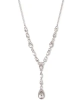 Givenchy Pear-Shape Crystal Lariat Necklace, 16" + 3" extender