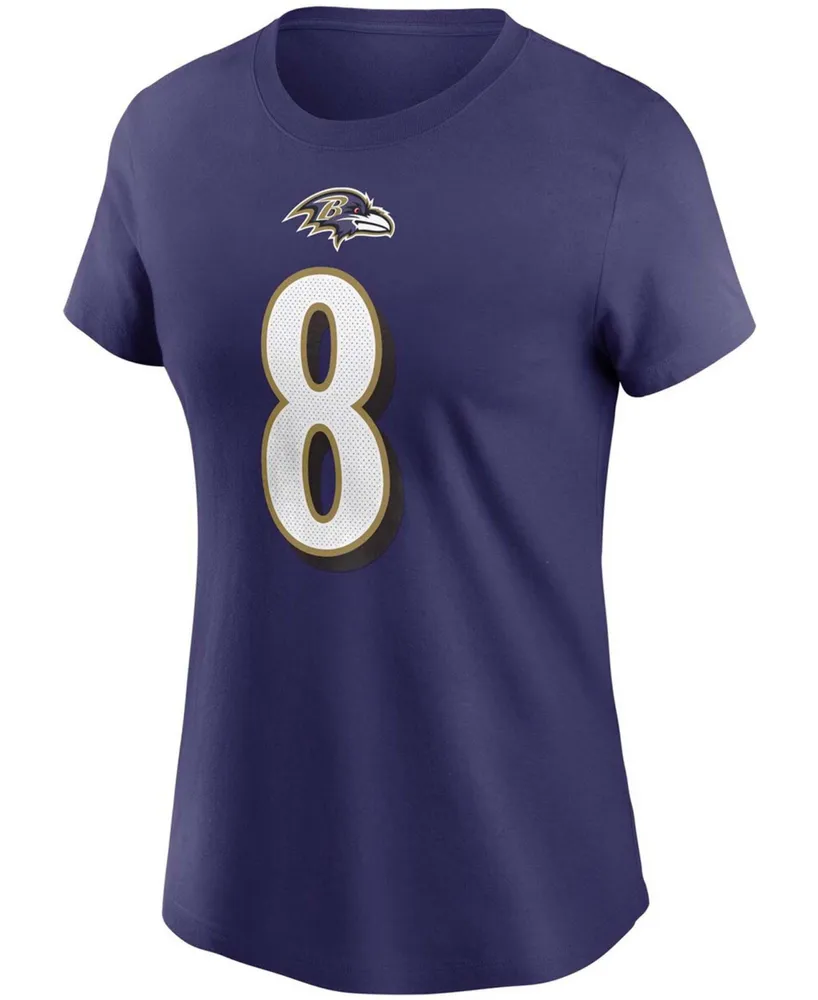 Women's Lamar Jackson Purple Baltimore Ravens Name Number T-shirt