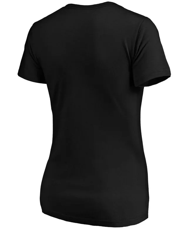 Women's Touch Black Colorado Rockies Halftime Back Wrap Top V-Neck T-Shirt Size: Medium