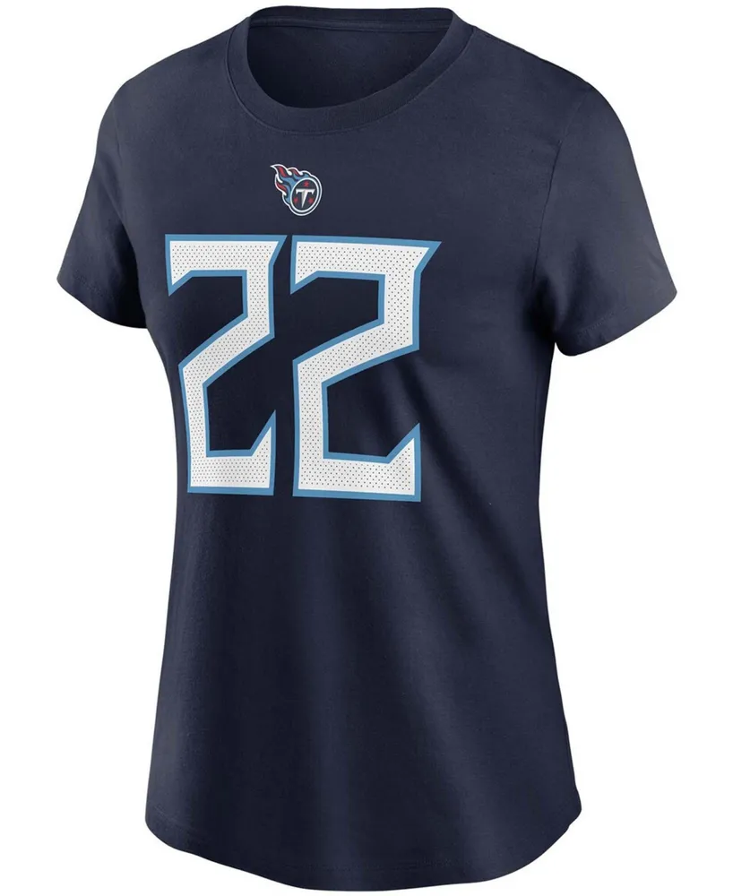 Women's Derrick Henry Navy Tennessee Titans Player Name Number T-shirt