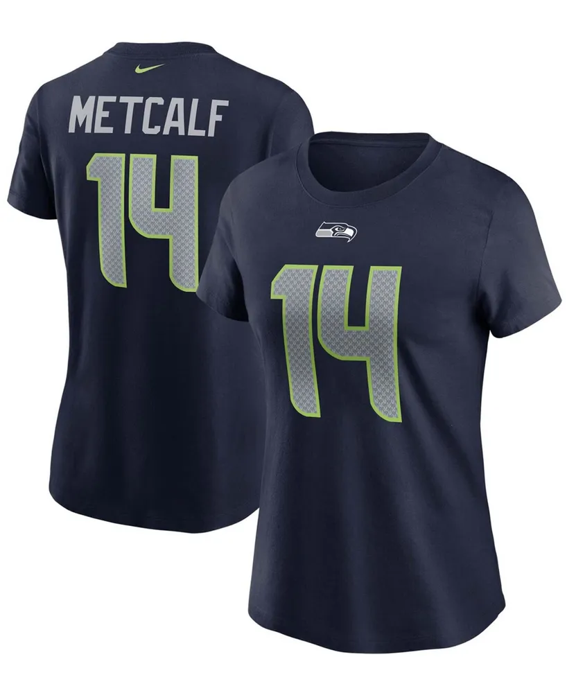Women's Dk Metcalf College Navy Seattle Seahawks Name Number T-shirt