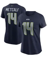 Women's Dk Metcalf College Navy Seattle Seahawks Name Number T-shirt