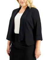 Kasper Plus Open-Front Soft Blazer