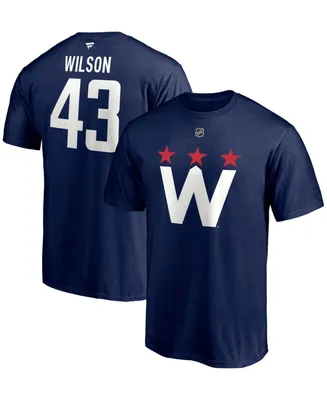 Men's Tom Wilson Navy Washington Capitals 2020/21 Alternate Authentic Stack Name and Number T-shirt