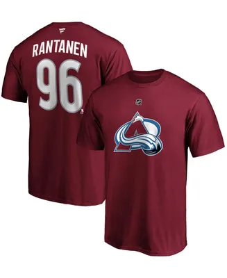 Men's Mikko Rantanen Burgundy Colorado Avalanche Team Authentic Stack Name and Number T-shirt