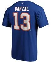 Men's Mathew Barzal Royal New York Islanders Team Authentic Stack Name and Number T-shirt