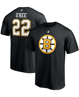 Men's Willie O'Ree Black Boston Bruins Authentic Stack Retired Player Name and Number T-shirt