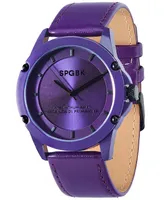 Spgbk Watches Unisex Britt Purple Leather Band Watch 44mm
