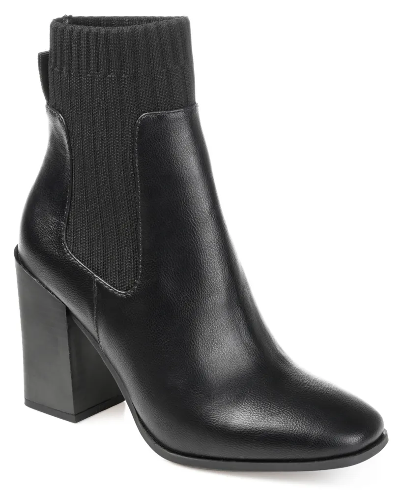 Journee Collection Women's Adalia Knit Block Heel Booties