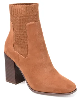 Journee Collection Women's Adalia Knit Block Heel Booties