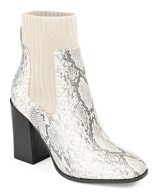 Journee Collection Women's Adalia Knit Block Heel Booties