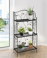 Glitzhome Rectangular 3-Tiered Shelf Plant Stand
