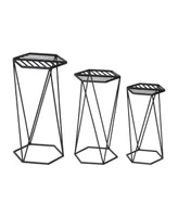 Glitzhome Modern Hexagon Plant Stand, Set of 3