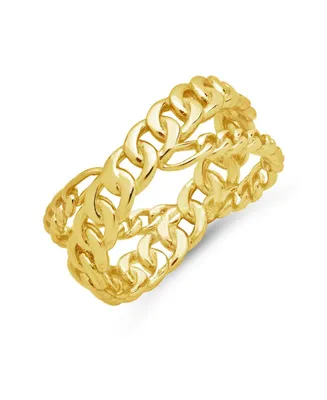 Sterling Forever Women's Avri Chain Ring - Gold