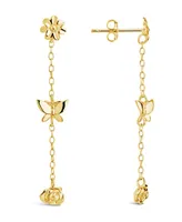 Sterling Forever Women's Sterling Silver Into The Garden Drop Earrings - Gold