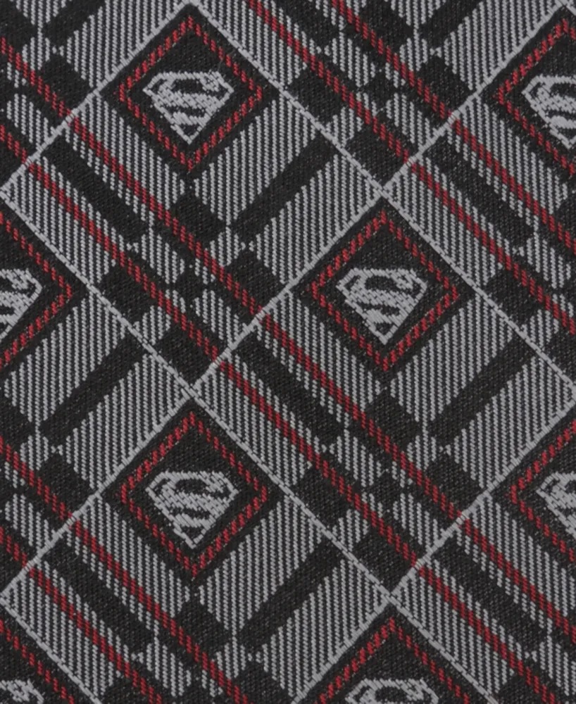 Dc Comics Men's Superman Geometric Silk Tie - Silver