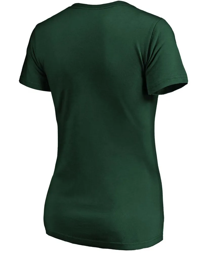 Women's Green Oakland Athletics Core Official Logo V-Neck T-shirt