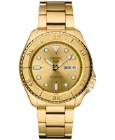 Seiko Men's Automatic 5 Sports Gold-Tone Stainless Steel Bracelet Watch 43mm