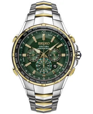 Seiko Men's Chronograph Solar Coutura Radio Sync Two-Tone Stainless Steel Bracelet Watch 45mm