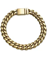 Esquire Men's Jewelry Cuban Link Bracelet Gold-Tone Ion-Plated Stainless Steel, Created for Macy's