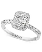 Effy Diamond Cluster Bridal Set (1 ct. t.w.) in 14k White Gold