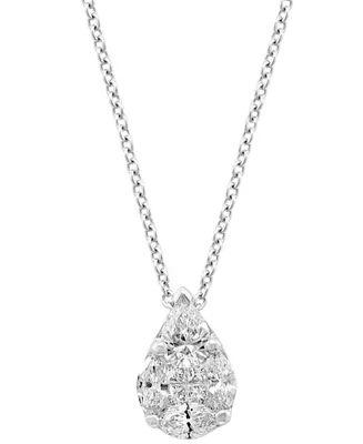 Effy Diamond Pear Shaped Cluster 18" Necklace (3/4 ct. t.w.) in 14k White Gold