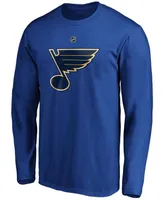 Men's Jordan Binnington Blue St. Louis Blues Authentic Stack Name and Number Long Sleeve T-shirt