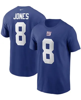 Men's Nike Daniel Jones Royal New York Giants Name and Number T-shirt