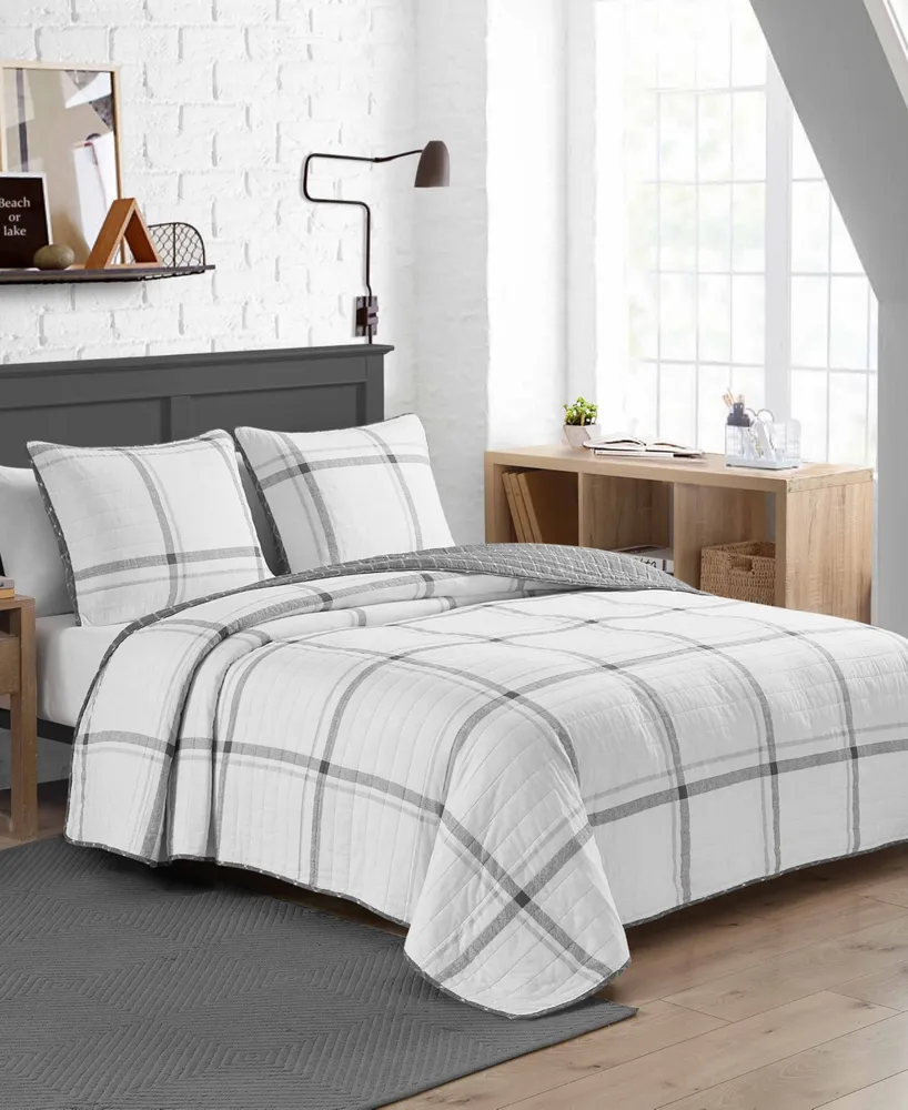 Nautica Fleetville Cotton Reversible 2 Piece Quilt Set, Twin