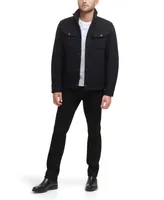 Kenneth Cole Men's Textured Wool Sherpa Inner Collar Jacket