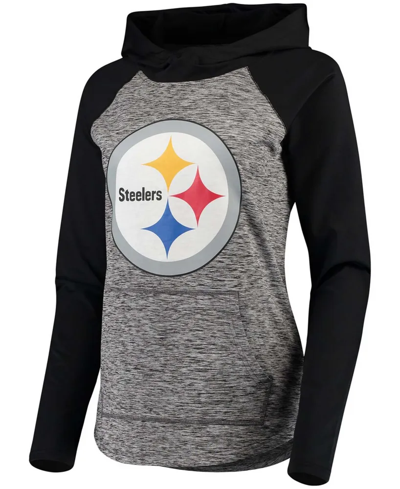 Women's Heathered Gray-Black Pittsburgh Steelers Championship Ring Pullover Hoodie - Heather Gray