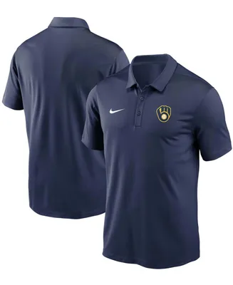 Men's Navy Milwaukee Brewers Team Logo Franchise Performance Polo