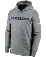 Men's Heathered Charcoal Chicago Bears Wordmark Therma Performance Pullover Hoodie