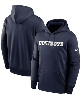 Men's Big and Tall Navy Dallas Cowboys Fan Gear Wordmark Performance Pullover Hoodie