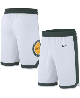 Men's Nike White Michigan State Spartans Retro Replica Basketball Shorts