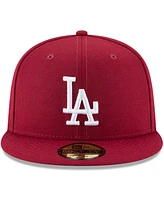 Men's Crimson Los Angeles Dodgers Fashion Color Basic 59FIFTY Fitted Hat