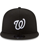 Men's Black Washington Nationals Black White 9FIFTY Snapback Hat