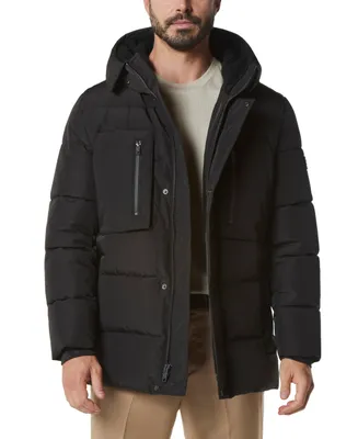 Marc New York Men's Yarmouth Micro Sheen Parka Jacket with Fleece-Lined Hood