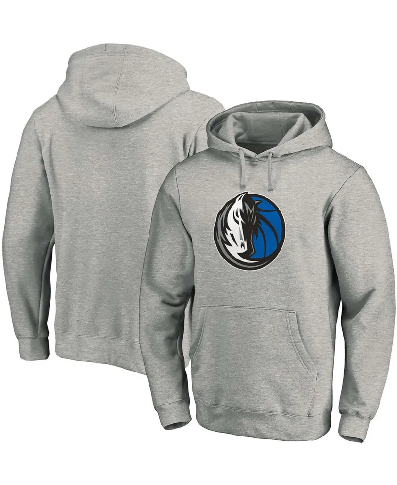 Men's Heathered Gray Dallas Mavericks Team Primary Logo Pullover Hoodie