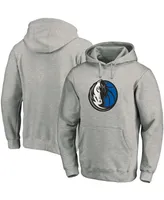 Men's Heathered Gray Dallas Mavericks Team Primary Logo Pullover Hoodie