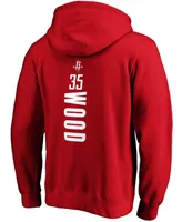 Men's Christian Wood Red Houston Rockets Playmaker Name and Number Pullover Hoodie