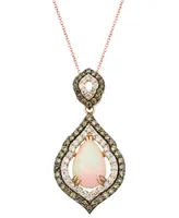 Le Vian Neopolitan Opal (1-1/2 ct. t.w.) & Diamond (1 ct. t.w.) Pendant Necklace in 14k Rose Gold