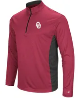 Men's Heathered Cardinal, Black Oklahoma Sooners Audible Windshirt Quarter-Zip Pullover Jacket